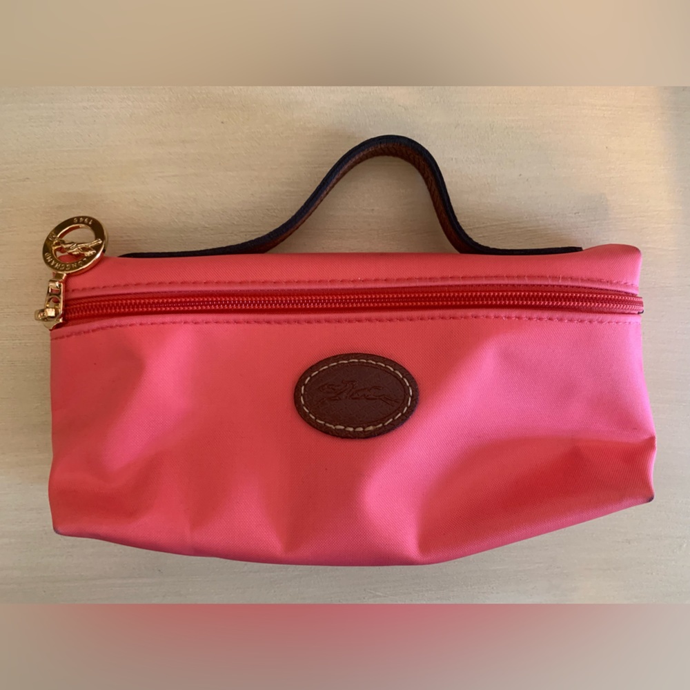 Longchamp Nylon Cosmetic Case in Coral